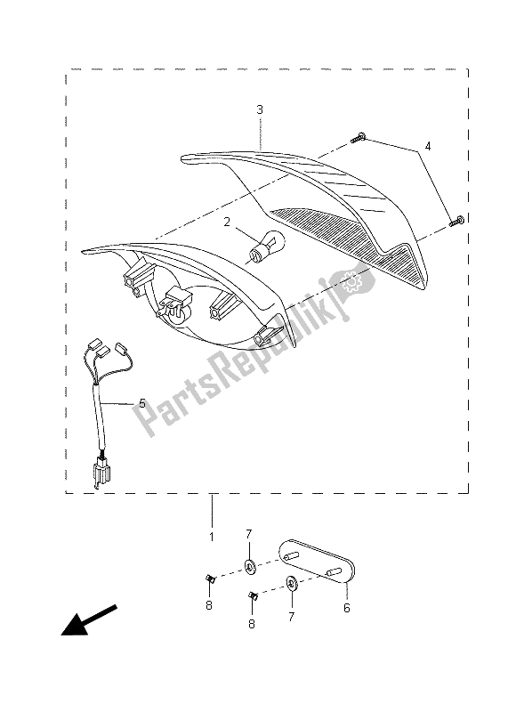 All parts for the Taillight of the Yamaha CW 50 2015