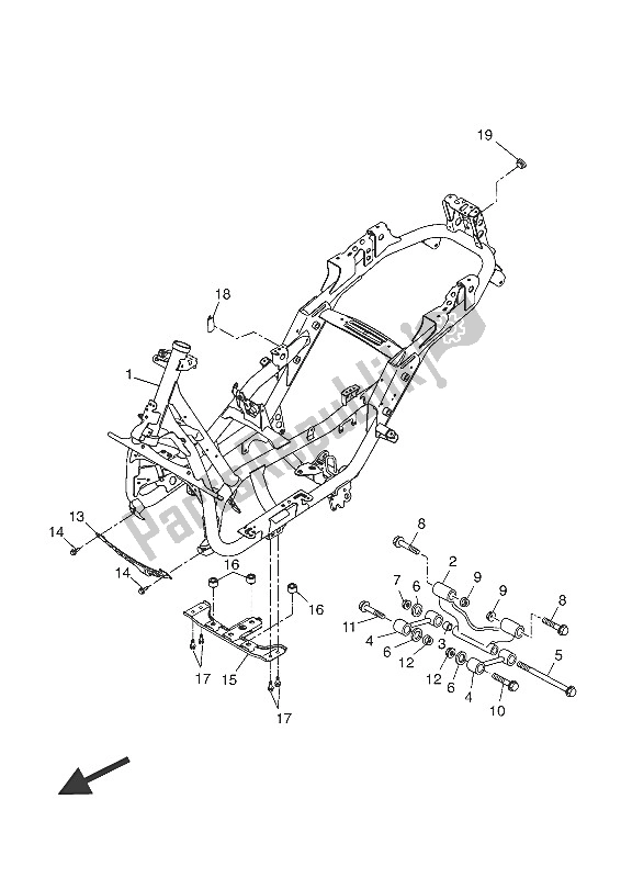 Tutte le parti per il Telaio del Yamaha YP 250R 2016