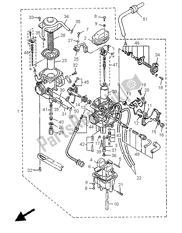 Tutte le parti per il Carburatore del Yamaha SZR 660 1997