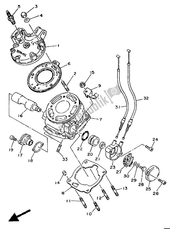 Tutte le parti per il Cilindro del Yamaha TDR 125 1994