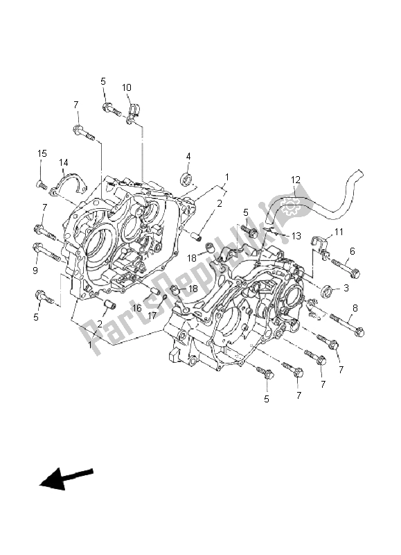 Toutes les pièces pour le Carter du Yamaha YFM 660R 2005