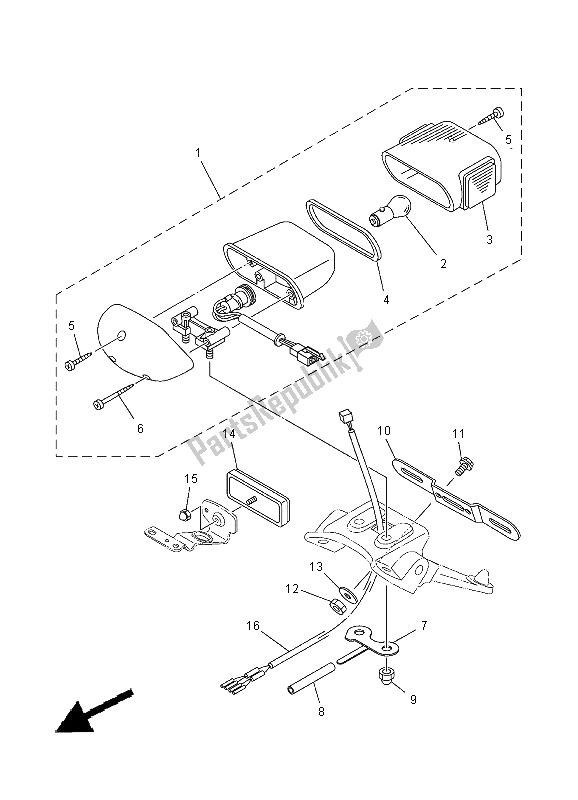 Tutte le parti per il Fanale Posteriore del Yamaha XVS 125 Dragstar 2000