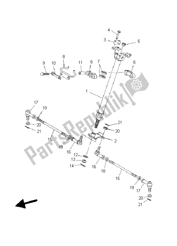 All parts for the Steering of the Yamaha YFM 450F Kodiak 4X4 2003