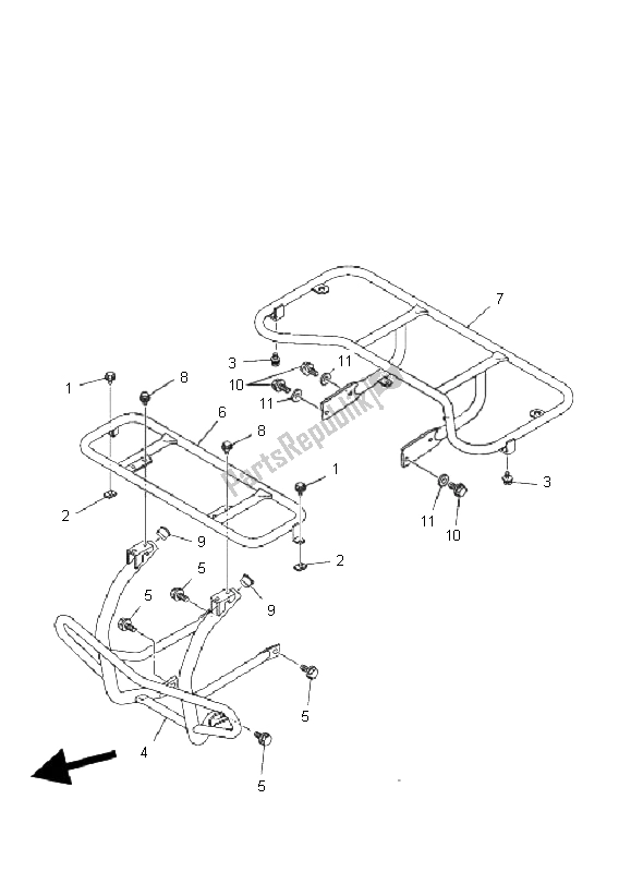 All parts for the Guard of the Yamaha YFM 125 Grizzly 2006