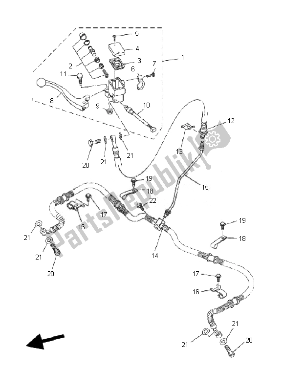 Tutte le parti per il Pompa Freno Anteriore del Yamaha YFM 350 Grizzly 2X4 2010