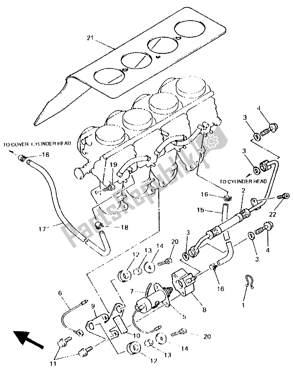 All parts for the Carburetor Fittings of the Yamaha XJ 600S Diversion 1993