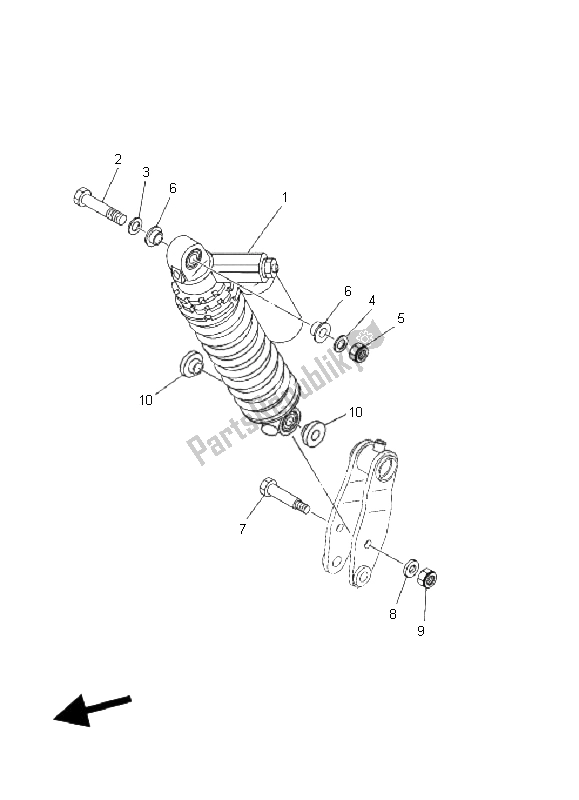 Toutes les pièces pour le Suspension Arrière du Yamaha YFM 660R 2002