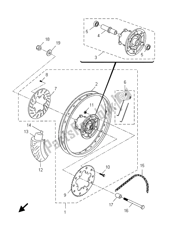 Tutte le parti per il Ruota Posteriore (sm) del Yamaha DT 50R SM 2005