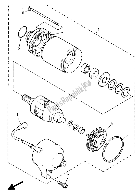 Toutes les pièces pour le Demarreur du Yamaha YZF 750 SP 1995