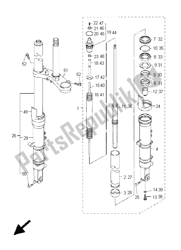 Tutte le parti per il Forcella Anteriore del Yamaha FJR 1300 AS 2011