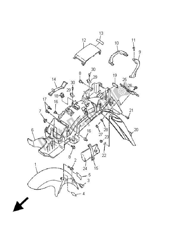 Tutte le parti per il Parafango del Yamaha XJ 600S Diversion 2001