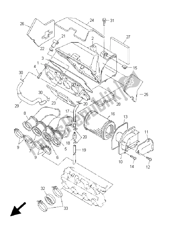 Wszystkie części do Wlot Yamaha FJR 1300 2001