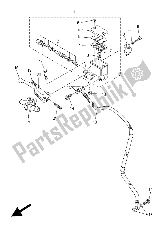 Wszystkie części do Przedni Cylinder G?ówny Yamaha WR 250R 2014