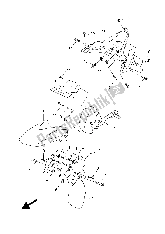 All parts for the Fender of the Yamaha YP 250R MBL2 2015