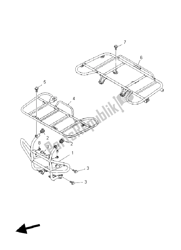 All parts for the Guard of the Yamaha YFM 350 FA Bruin 4X4 2004