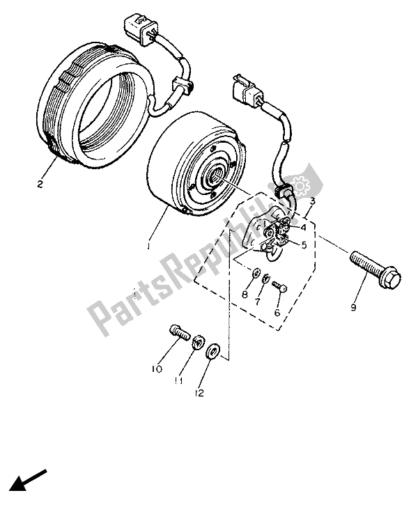 All parts for the Generator of the Yamaha XJ 900F 1987