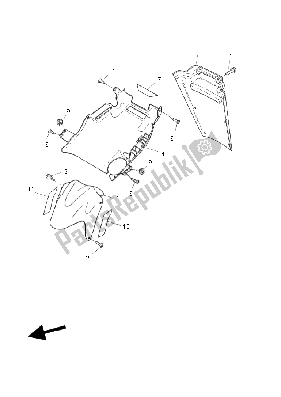 Todas las partes para Guardabarros Delantero de Yamaha YQ 50 Aerox 2011