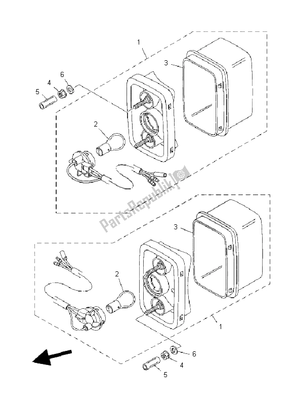 Alle onderdelen voor de Achterlicht van de Yamaha YXR 450 FA Rhino 2006