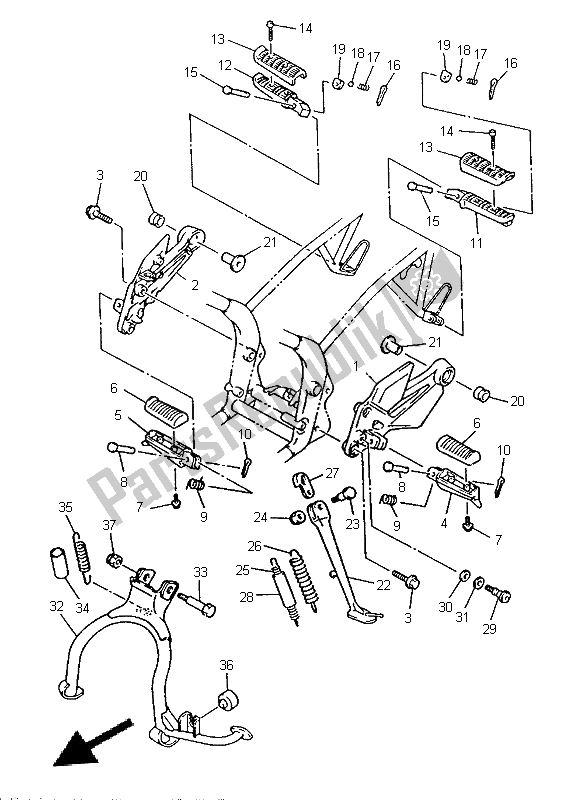 Todas las partes para Soporte Y Reposapiés de Yamaha XJ 600N 1996