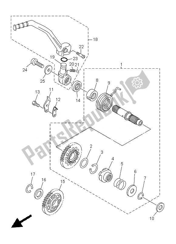 All parts for the Starter of the Yamaha WR 450F 2013