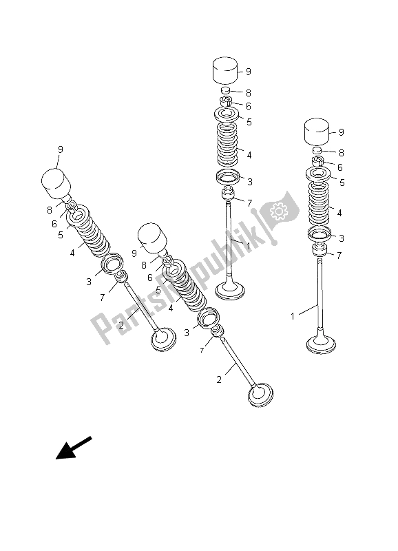 Toutes les pièces pour le Soupape du Yamaha FJR 1300 2003