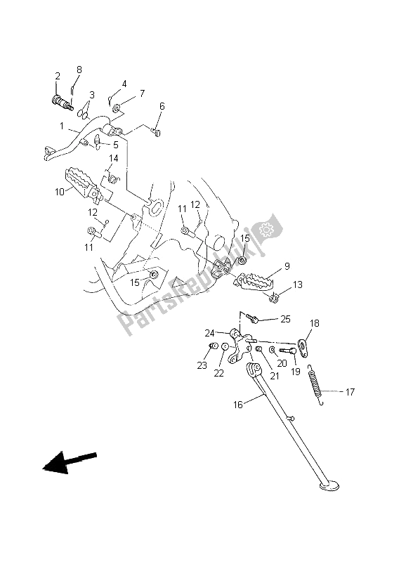 Tutte le parti per il Stand E Poggiapiedi del Yamaha WR 426 400F 2002