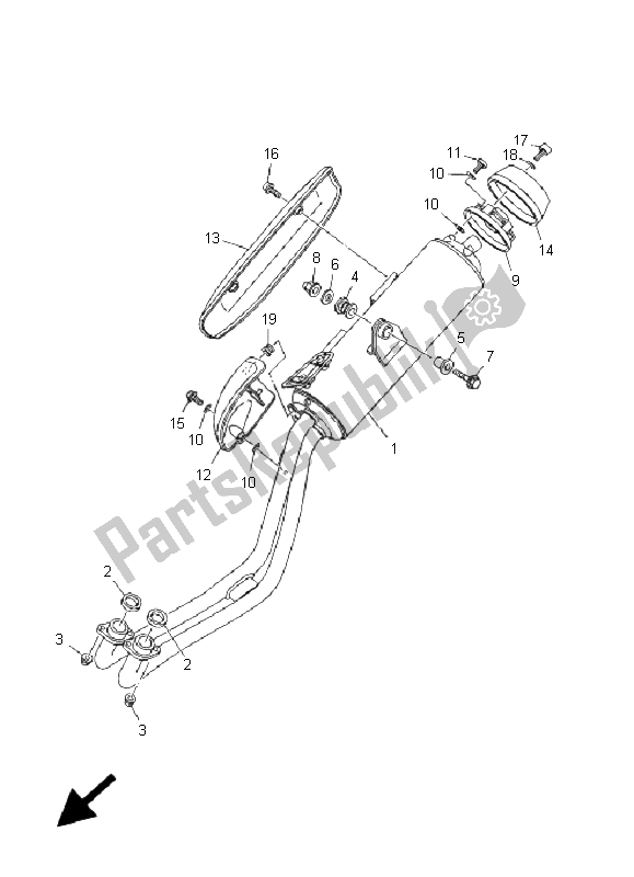 Tutte le parti per il Scarico del Yamaha XP 500 T MAX 2005