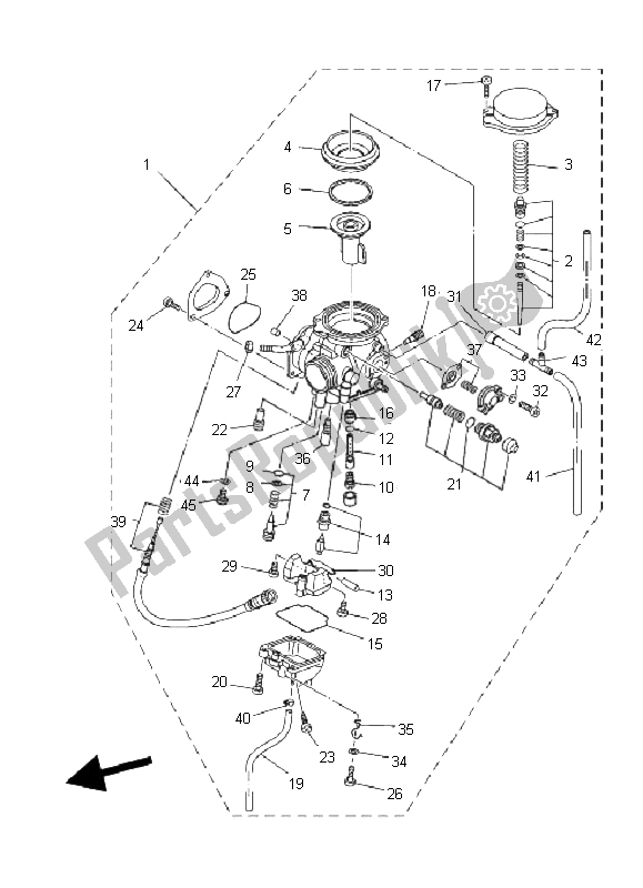 Tutte le parti per il Carburatore del Yamaha YFM 350 FA Bruin 4X4 2006