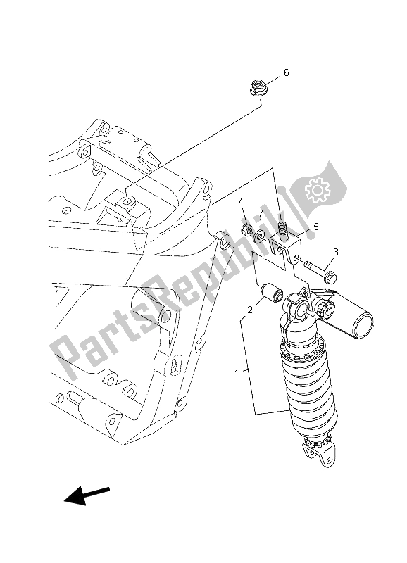 All parts for the Rear Suspension of the Yamaha TDM 900A 2006