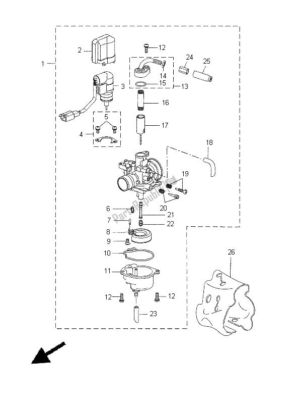 Tutte le parti per il Carburatore del Yamaha CW 50 2014