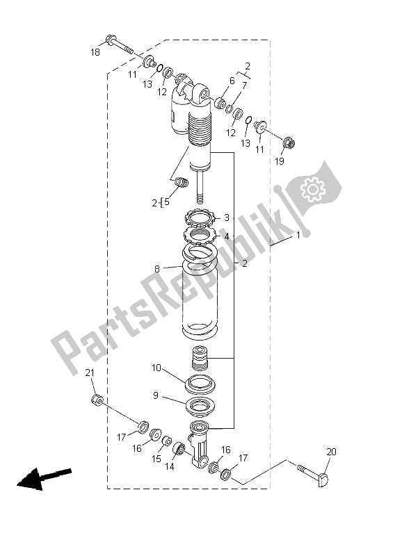 All parts for the Rear Suspension of the Yamaha YZ 250F 2002