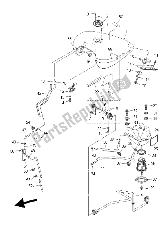 Wszystkie części do Zbiornik Paliwa Yamaha XVS 1300A 2011