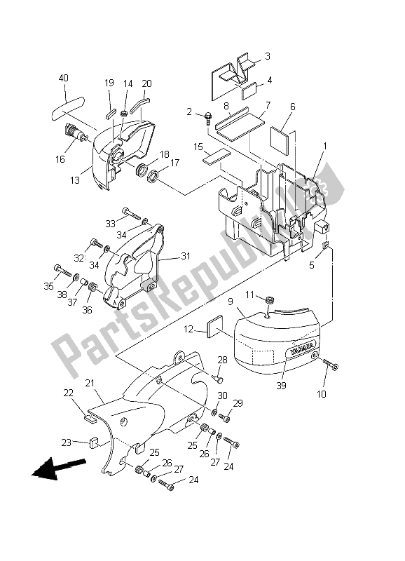 Toutes les pièces pour le Couvercle Latéral du Yamaha XVS 250 Dragstar 2002