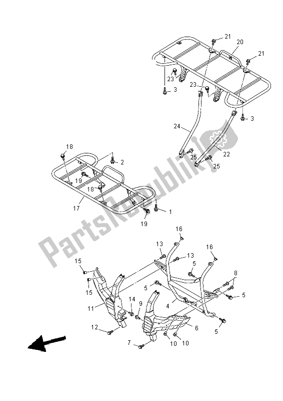 All parts for the Guard of the Yamaha YFM 550 Fwad 2014