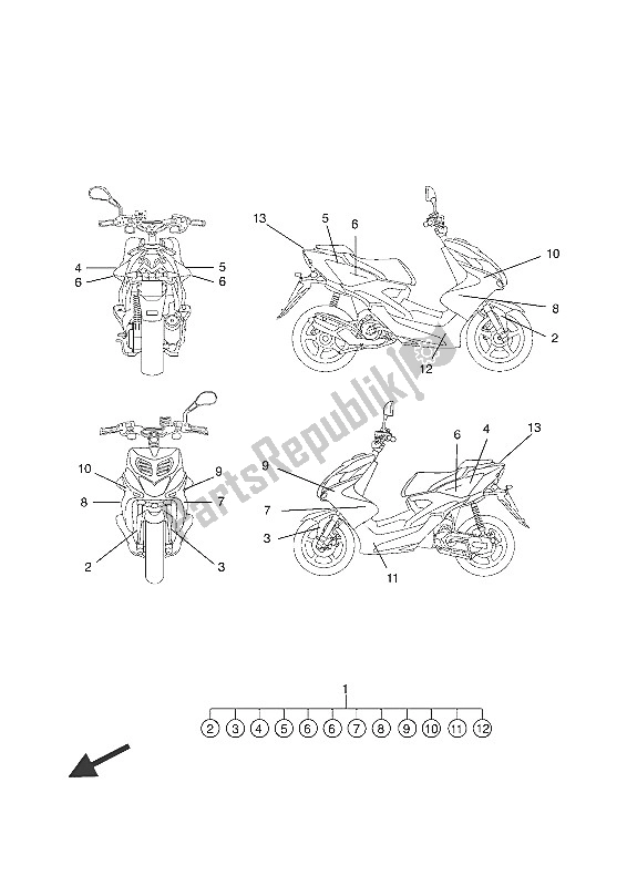 All parts for the Graphic & Emblem of the Yamaha NS 50N 2016