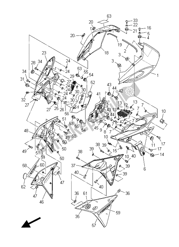 All parts for the Cowling of the Yamaha MT 09 Tracer ABS 900 2015