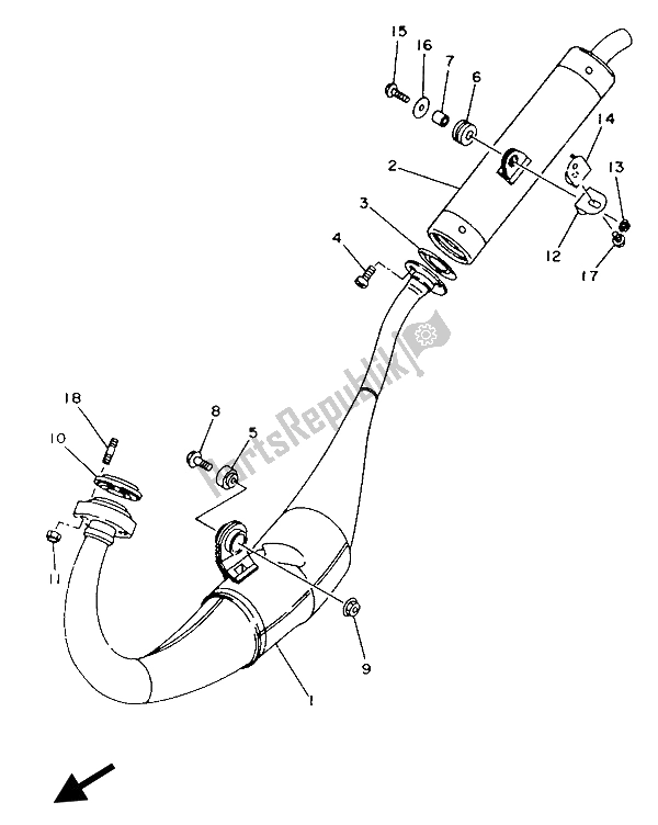 Tutte le parti per il Scarico del Yamaha TZR 125 1993