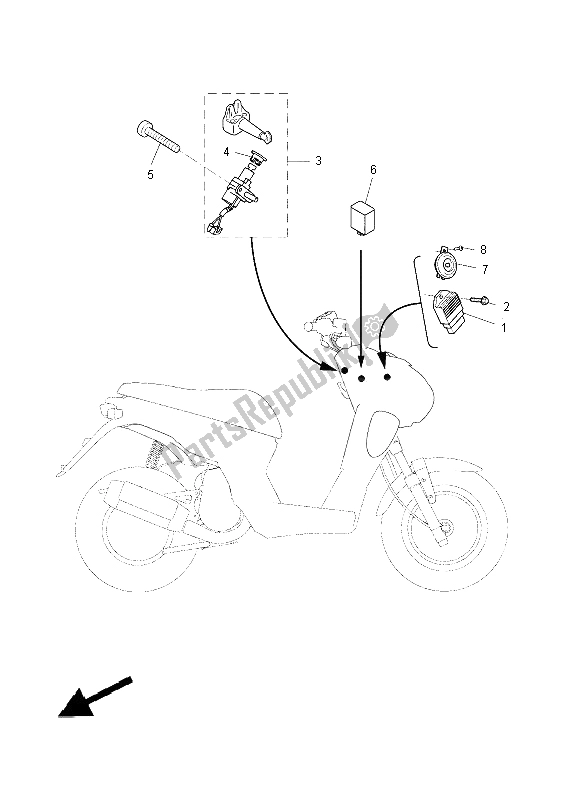 All parts for the Electrical 1 of the Yamaha EW 50N 2014