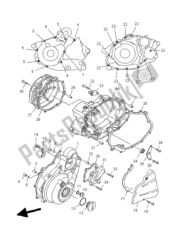 Todas las partes para Tapa Del Cárter 1 de Yamaha XT 660X 2007