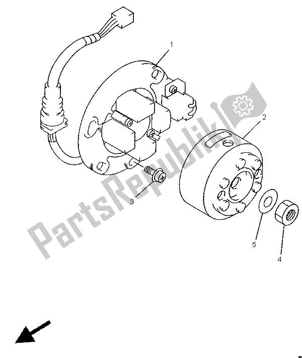 Tutte le parti per il Generatore del Yamaha YZ 125 1998