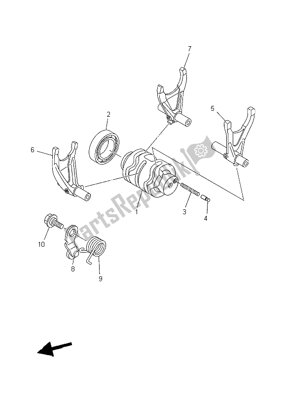 All parts for the Shift Cam & Fork of the Yamaha YZ 250F 2006