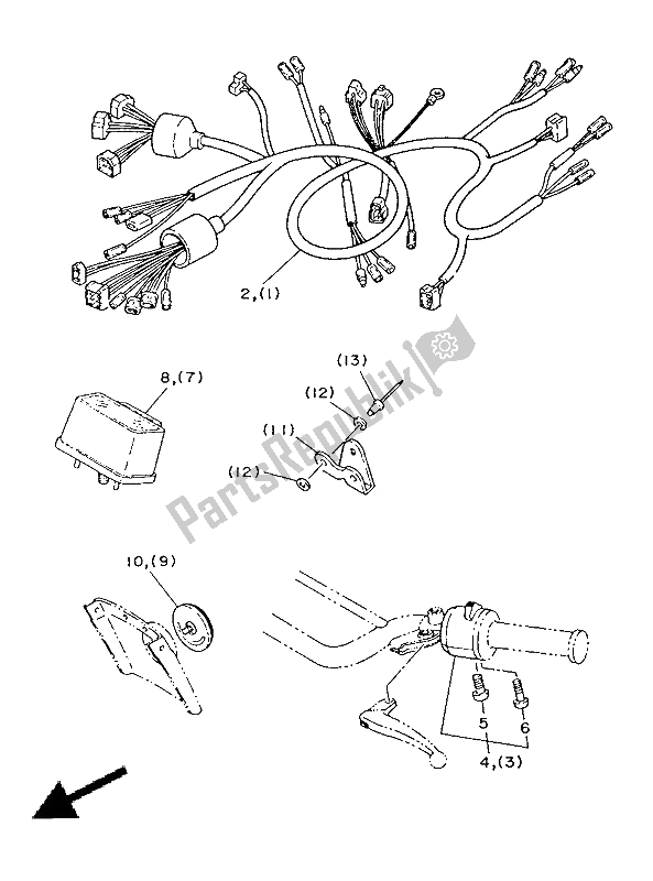 All parts for the Alternate (electrical) (for Dk-fi-se) of the Yamaha DT 125 LC 1987