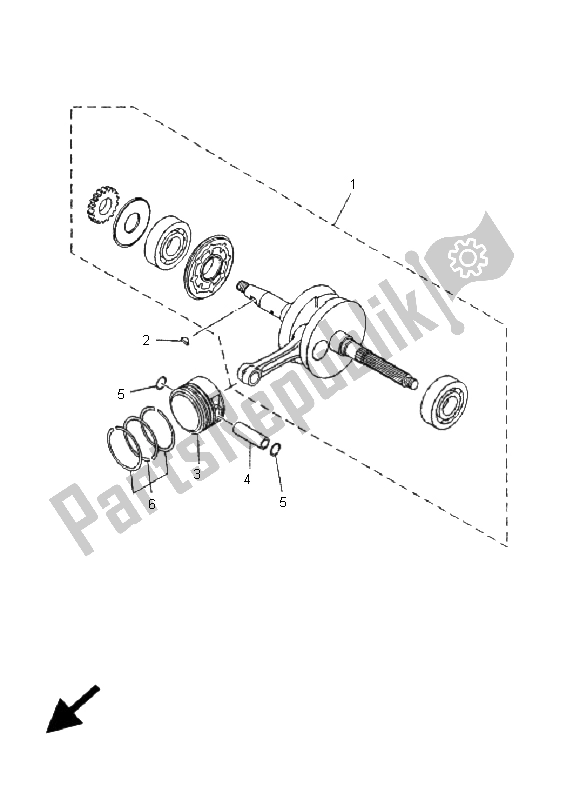 Toutes les pièces pour le Vilebrequin Et Piston du Yamaha YP 180E Majesty 2005