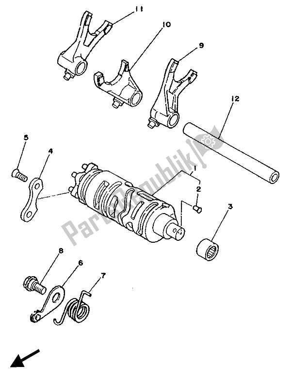 Tutte le parti per il Camma Cambio E Forcella del Yamaha TZR 250 1989