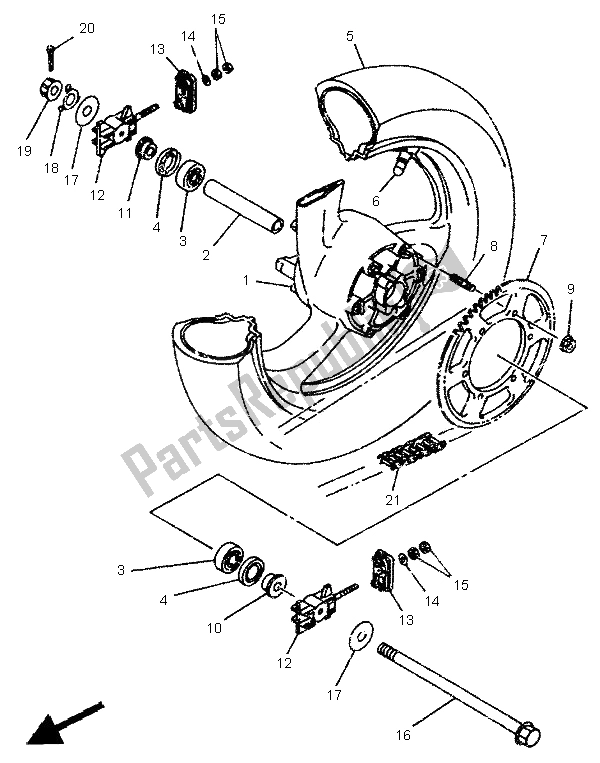 Wszystkie części do Tylne Ko? O Yamaha TDR 125 1995