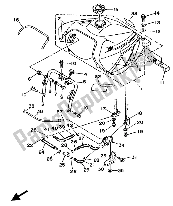 Toutes les pièces pour le Réservoir D'essence du Yamaha XTZ 750 Supertenere 1992