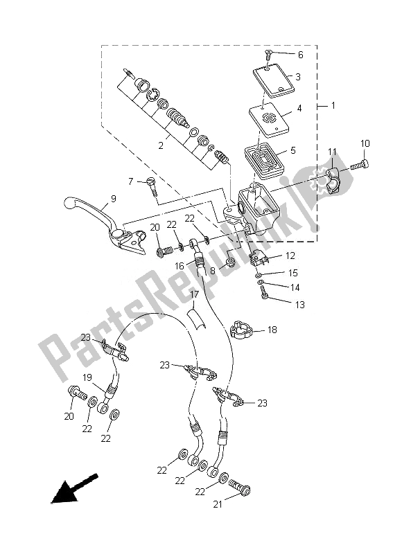Todas as partes de Cilindro Mestre Dianteiro do Yamaha MT 09 900 2014
