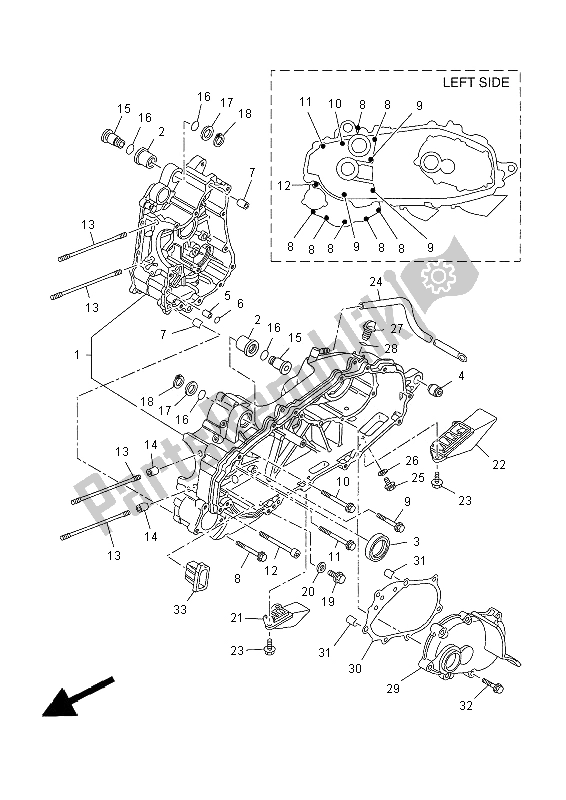 Toutes les pièces pour le Carter du Yamaha YP 400R 2014