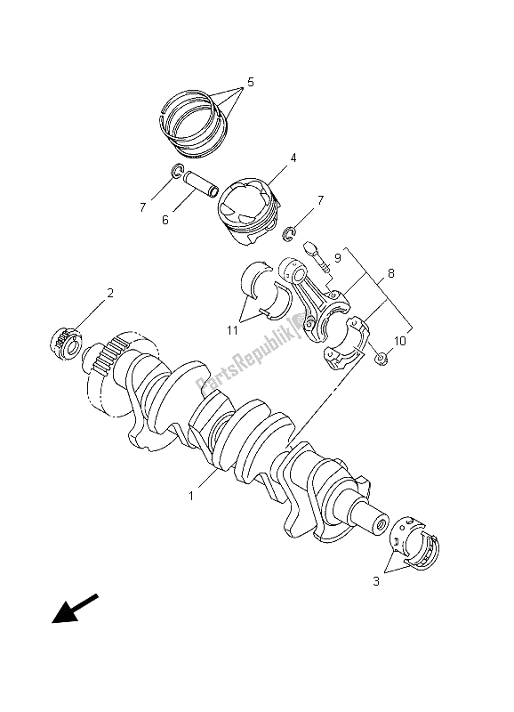 Toutes les pièces pour le Vilebrequin Et Piston du Yamaha YZF R1 1000 2003