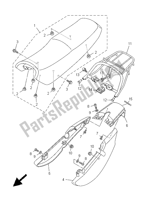 All parts for the Seat of the Yamaha YBR 125 ED 2005